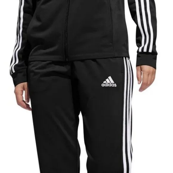 adidas Women's 3-Stripes 2pc Set Tracksuit Black Activewear Size S New - Picture 8 of 8